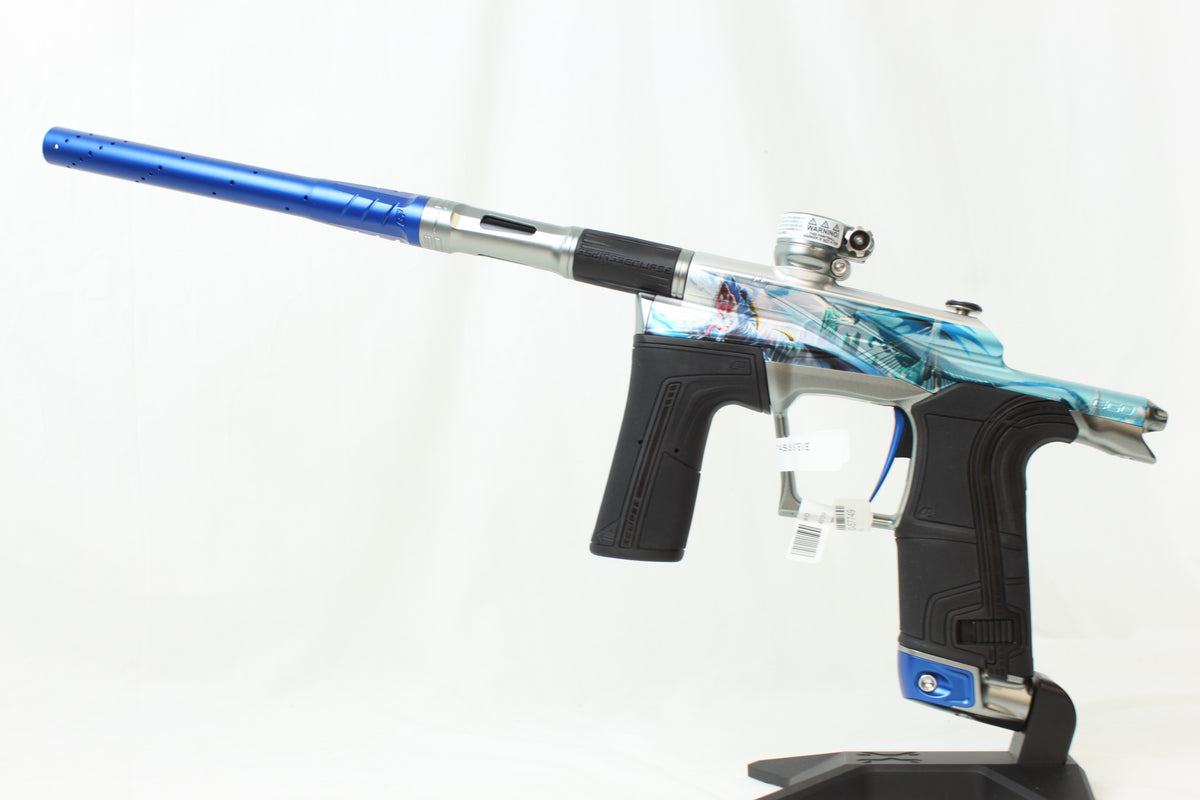 Used Planet Eclipse Ego LV1 Paintball Marker- Blue / Gold w/ Blade