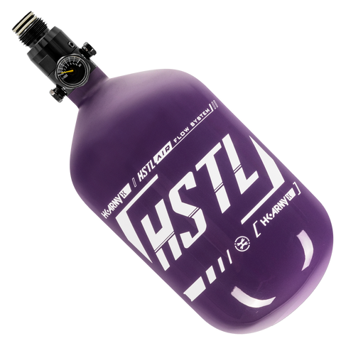 HK Army 68ci 4500psi HSTL HPA Tank - Standard Regulator - Tri Label - Purple / White